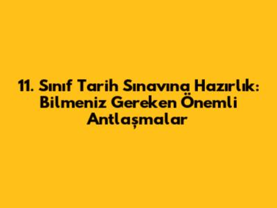 11. Sınıf Tarih Sınavına Hazırlık: Bilmeniz Gereken Önemli Antlaşmalar