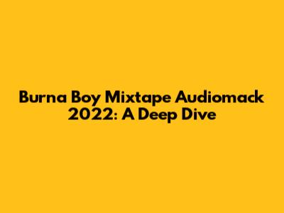Burna Boy Mixtape Audiomack 2022: A Deep Dive