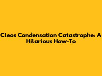 Cleo's Condensation Catastrophe: A Hilarious How-To