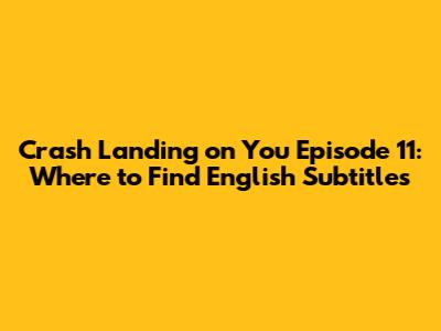 Crash Landing on You Episode 11: Where to Find English Subtitles