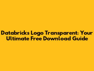 Databricks Logo Transparent: Your Ultimate Free Download Guide