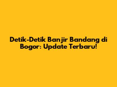 Detik-Detik Banjir Bandang di Bogor: Update Terbaru!