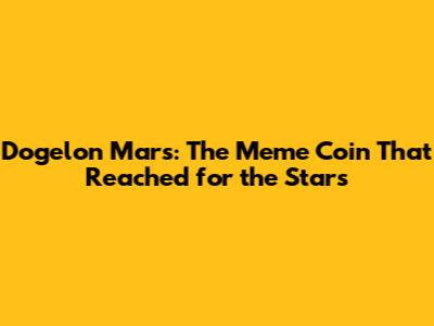 Dogelon Mars: The Meme Coin That Reached for the Stars