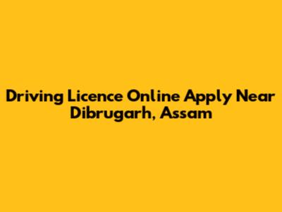 Driving Licence Online Apply Near Dibrugarh, Assam