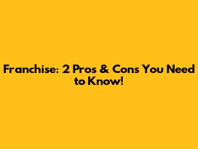Franchise: 2 Pros & Cons You Need to Know!
