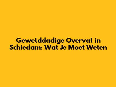 Gewelddadige Overval in Schiedam: Wat Je Moet Weten