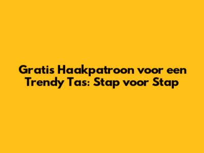Gratis Haakpatroon voor een Trendy Tas: Stap voor Stap
