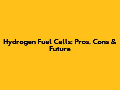 Hydrogen Fuel Cells: Pros, Cons & Future