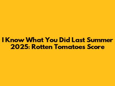 I Know What You Did Last Summer 2025: Rotten Tomatoes Score