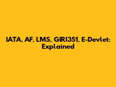 IATA, AF, LMS, GIRI351, E-Devlet: Explained