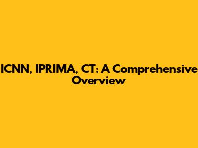 ICNN, IPRIMA, CT: A Comprehensive Overview
