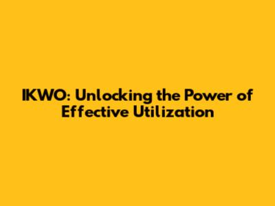 IKWO: Unlocking the Power of Effective Utilization