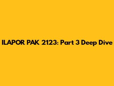 ILAPOR PAK 2123: Part 3 Deep Dive