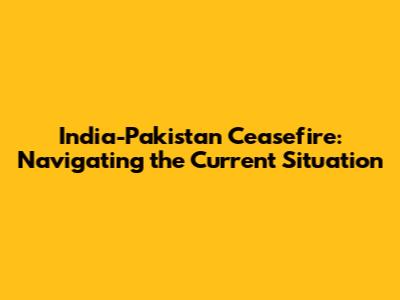 India-Pakistan Ceasefire: Navigating the Current Situation