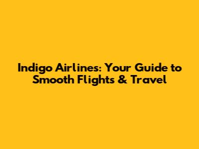 Indigo Airlines: Your Guide to Smooth Flights & Travel