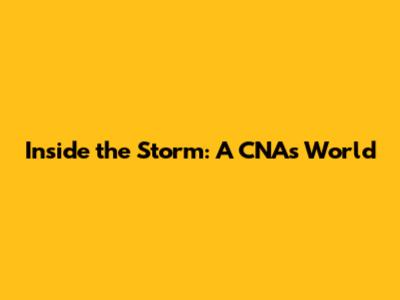 Inside the Storm: A CNA's World