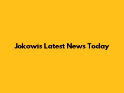 Jokowi's Latest News Today