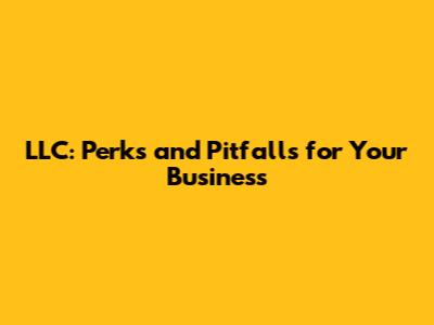 LLC: Perks and Pitfalls for Your Business