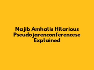 Najib Amhali's Hilarious 'Pseudojarenconferencese' Explained