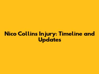 Nico Collins Injury: Timeline and Updates