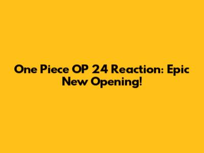 One Piece OP 24 Reaction: Epic New Opening!