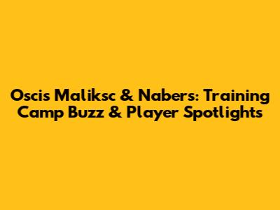 Oscis Maliksc & Nabers: Training Camp Buzz & Player Spotlights