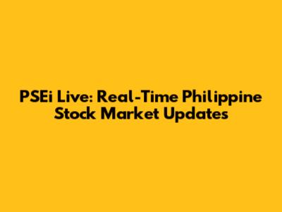 PSEi Live: Real-Time Philippine Stock Market Updates