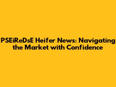 PSEiReDsE Heifer News: Navigating the Market with Confidence