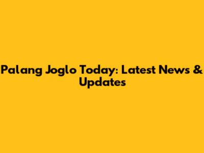 Palang Joglo Today: Latest News & Updates