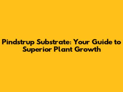 Pindstrup Substrate: Your Guide to Superior Plant Growth