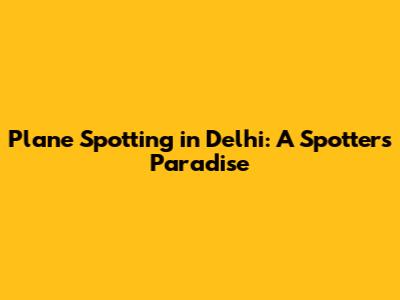 Plane Spotting in Delhi: A Spotter's Paradise