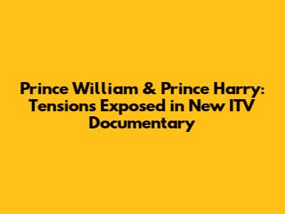 Prince William & Prince Harry: Tensions Exposed in New ITV Documentary