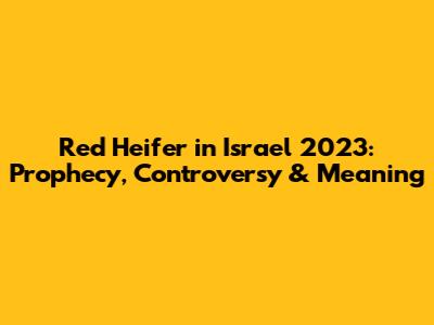 Red Heifer in Israel 2023: Prophecy, Controversy & Meaning