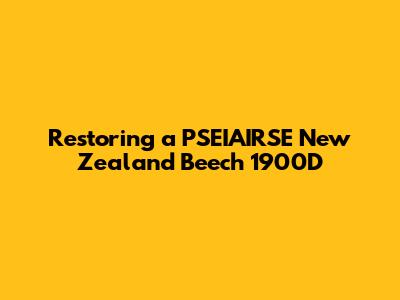 Restoring a PSEIAIRSE New Zealand Beech 1900D