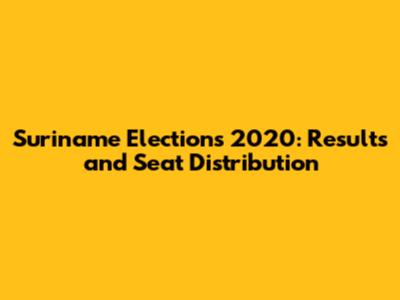 Suriname Elections 2020: Results and Seat Distribution
