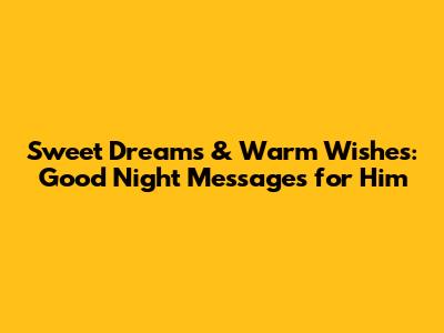 Sweet Dreams & Warm Wishes: Good Night Messages for Him