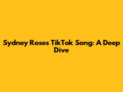 Sydney Rose's TikTok Song: A Deep Dive