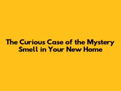 The Curious Case of the Mystery Smell in Your New Home