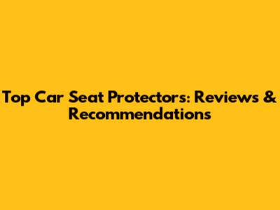 Top Car Seat Protectors: Reviews & Recommendations