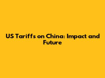 US Tariffs on China: Impact and Future