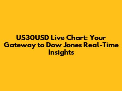 US30USD Live Chart: Your Gateway to Dow Jones Real-Time Insights