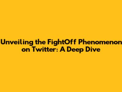 Unveiling the FightOff Phenomenon on Twitter: A Deep Dive