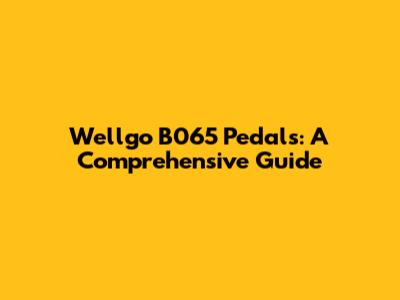 Wellgo B065 Pedals: A Comprehensive Guide