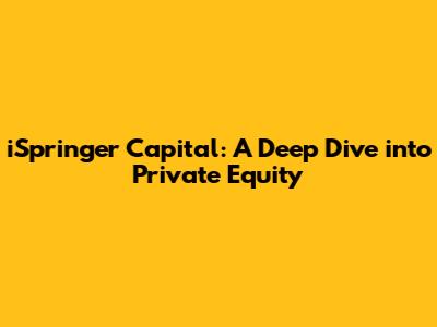 iSpringer Capital: A Deep Dive into Private Equity