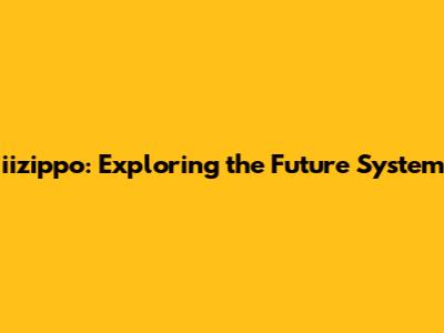 iizippo: Exploring the Future System